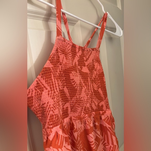 Volcom Floral Midi Dress, Pink/Orange, Size S - Picture 2 of 10